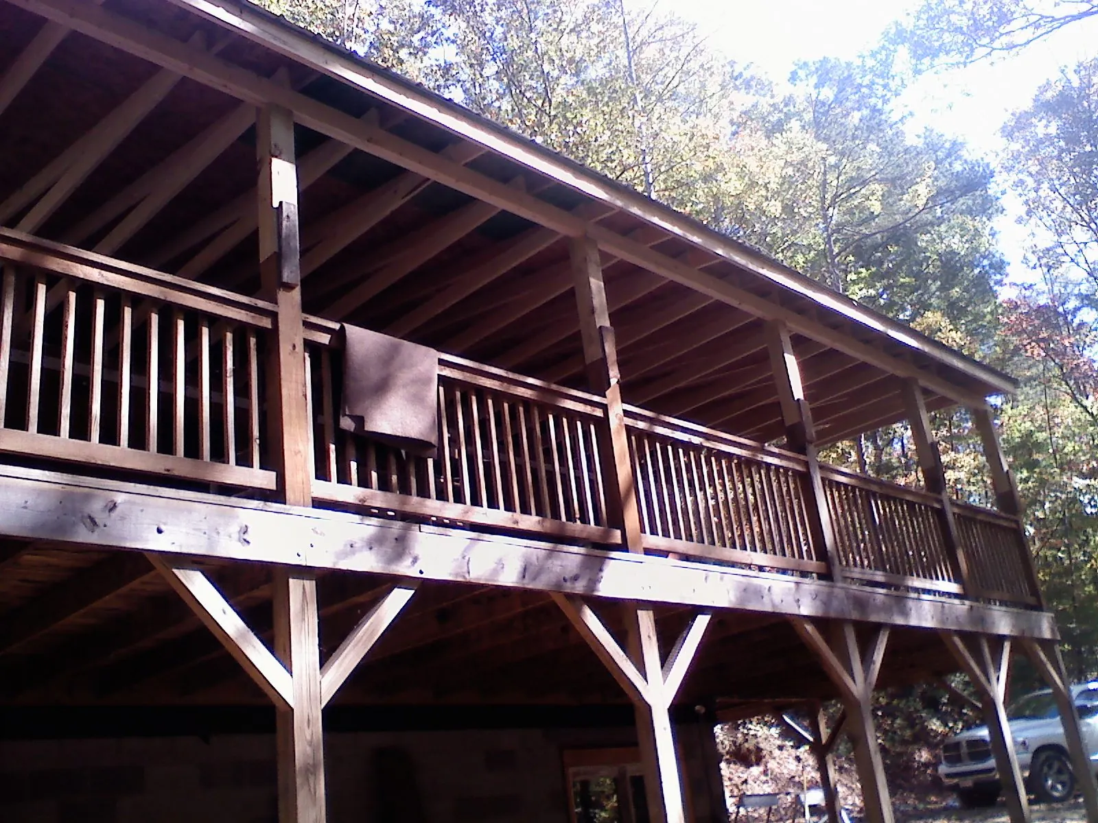 Timber framing under a new elevated porch and deck — Roof Leak Repair in Perkiomenville by Roofing Brothers